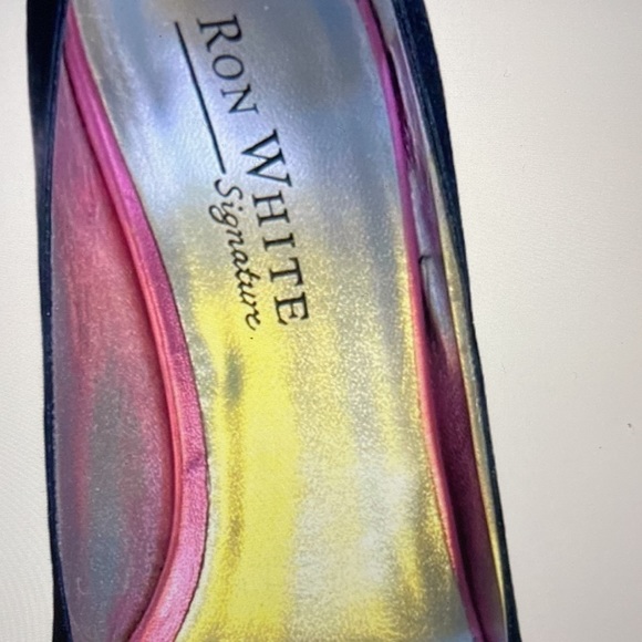 Ron White Gorgeous Black Suede Shimmering Pink Bow Shoes Made in Italy 🇮🇹 - Picture 6 of 15